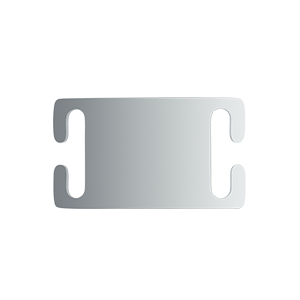 Médaille Chien Coulissante Argent Médaille chien plate 45×25 mm en acier inox argenté, conçue pour s’insérer facilement sur un collier de chien.